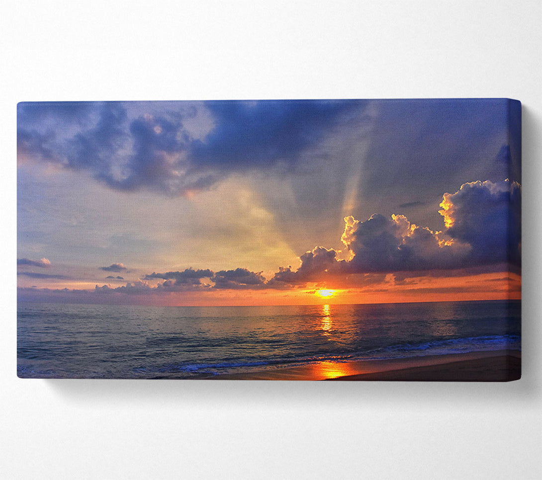  A Canvas Print of British sunset of the coast of frinton Canvas Art