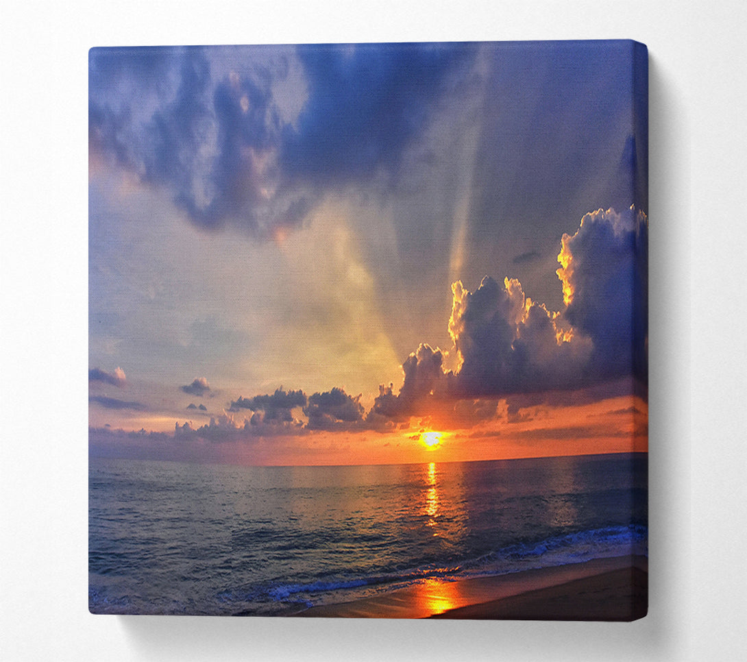  A Canvas Print of British sunset of the coast of frinton Canvas Art