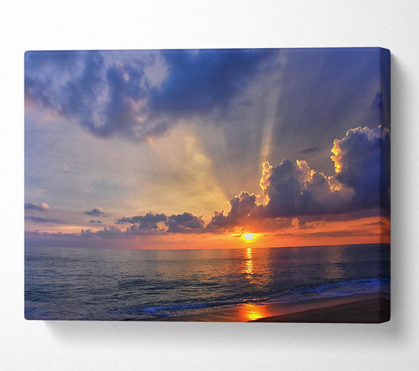 A Canvas Print of British sunset of the coast of frinton Canvas Art