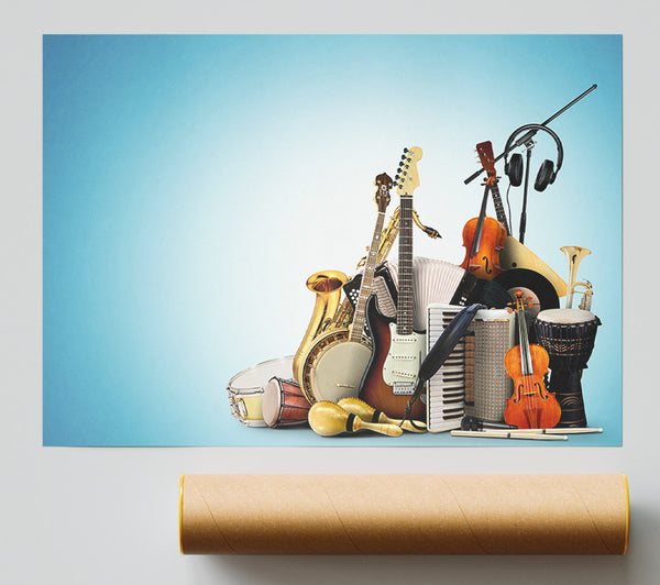Musical Instruments Band Giclee Print