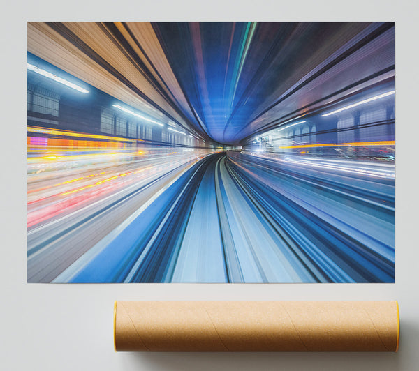 Tunnel Of Light And Colour Print