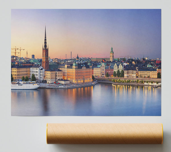 Stockholm City On The Waterfront Giclee Print