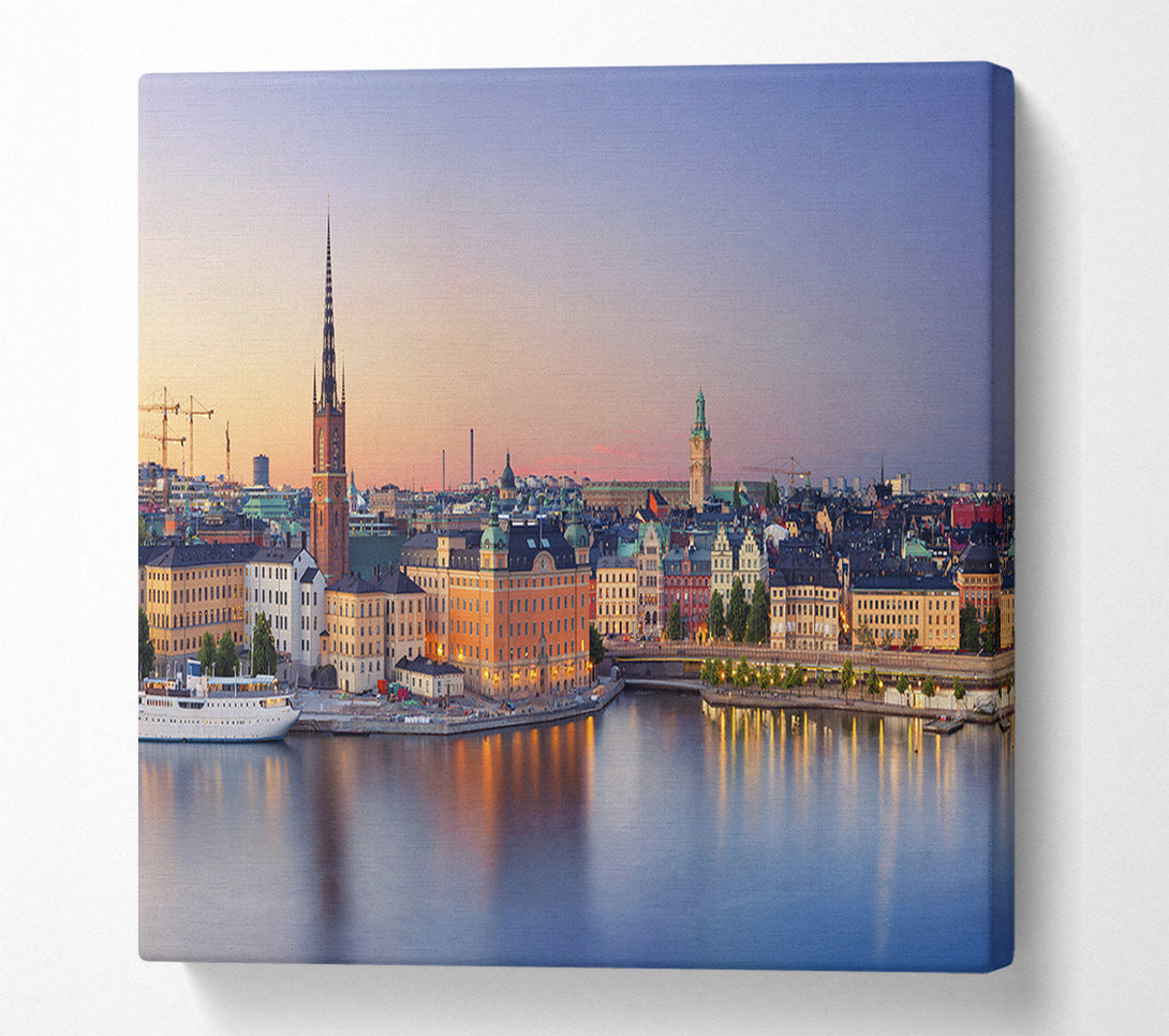  A Canvas Print of Stockholm city on the waterfront Canvas Art