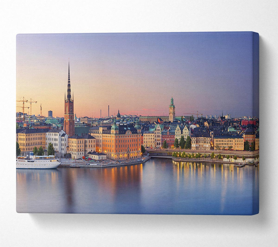  A Canvas Print of Stockholm city on the waterfront Canvas Art