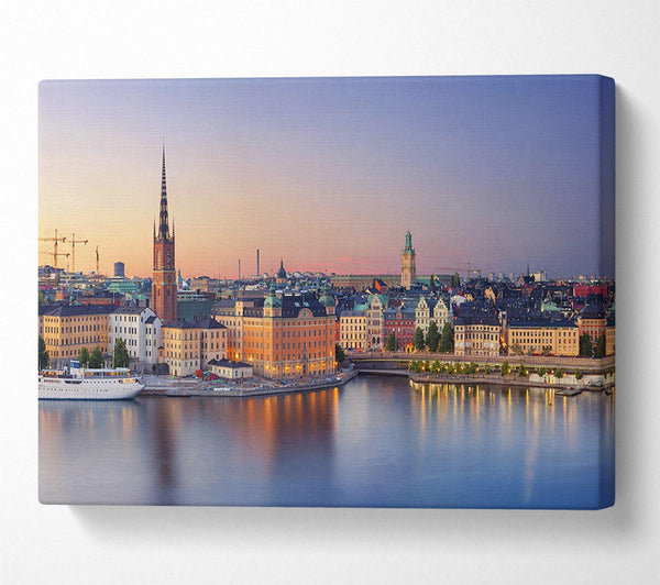  A Canvas Print of Stockholm city on the waterfront Canvas Art