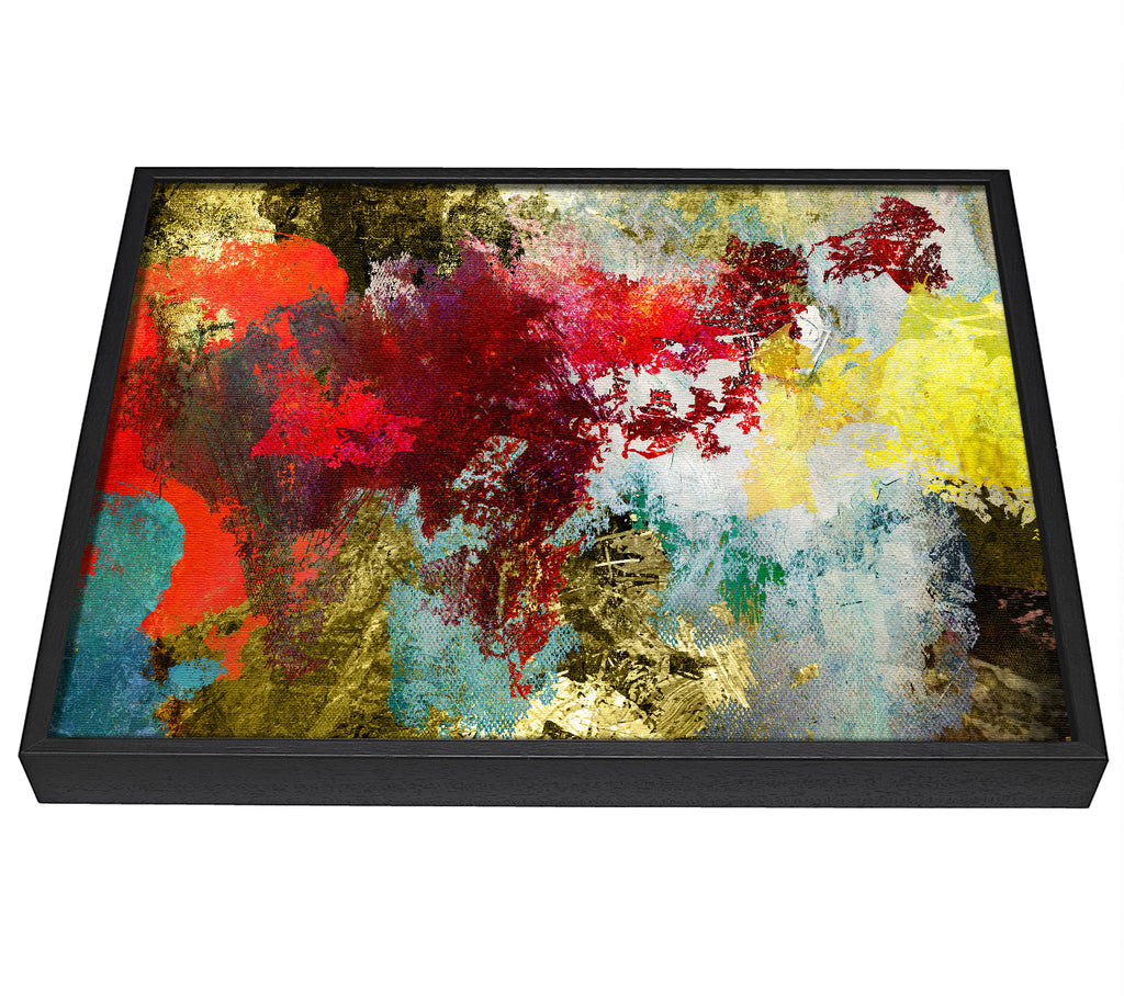 A picture of a Abstract World grunge map framed canvas print sold by Wallart-Direct.co.uk
