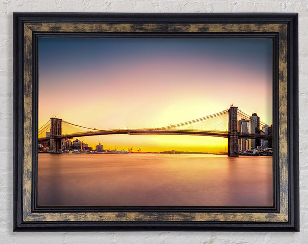 NYC Bridge on the sunrise Framed Print