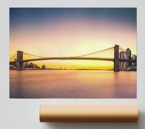 Nyc Bridge On The Sunrise Poster