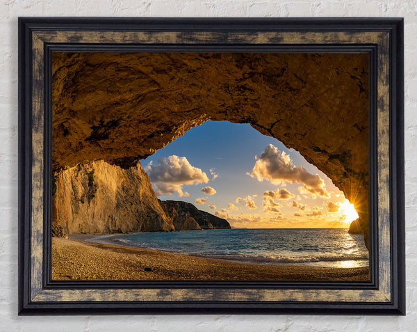 Cave on the coast Framed Print