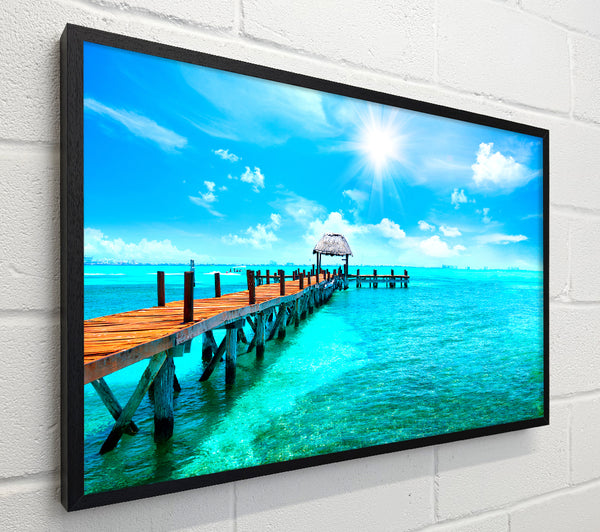 Blue rays on the pier