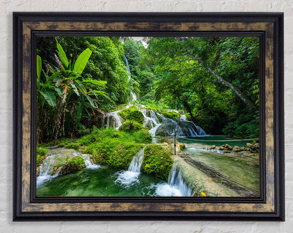 Green paradise mountain jungle Framed Print