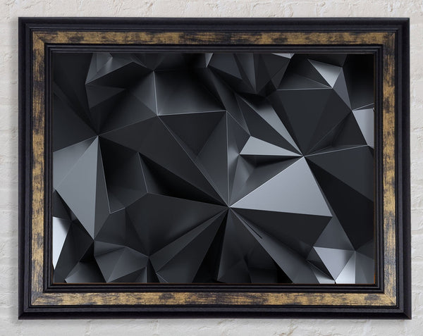 Grey triangles close up isometric Framed Print