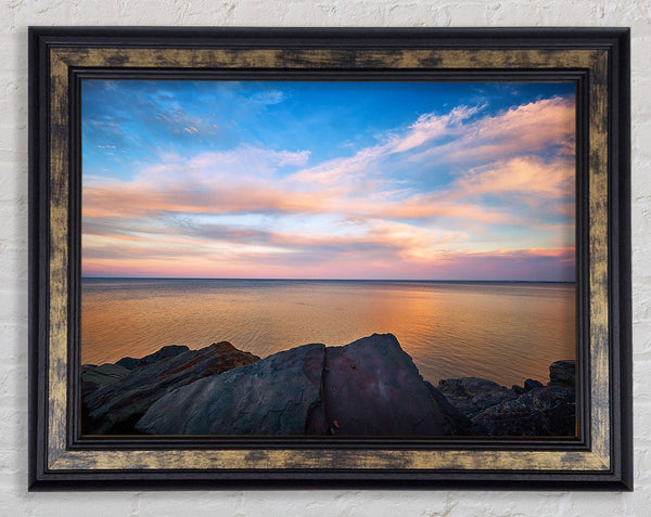 Scenic view out to sea Framed Print