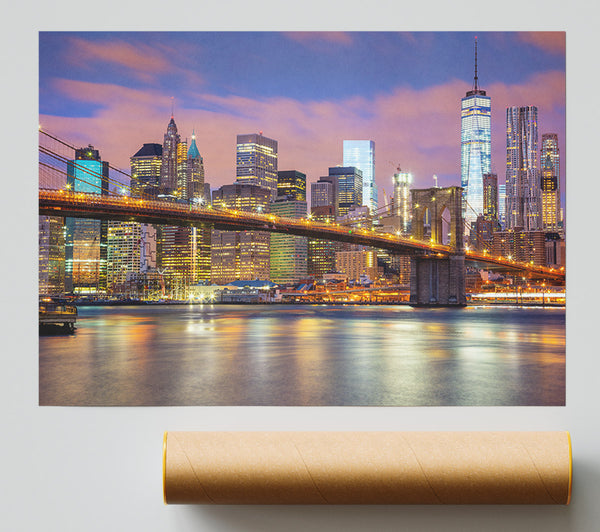 Light On A Nyc Bridge Print