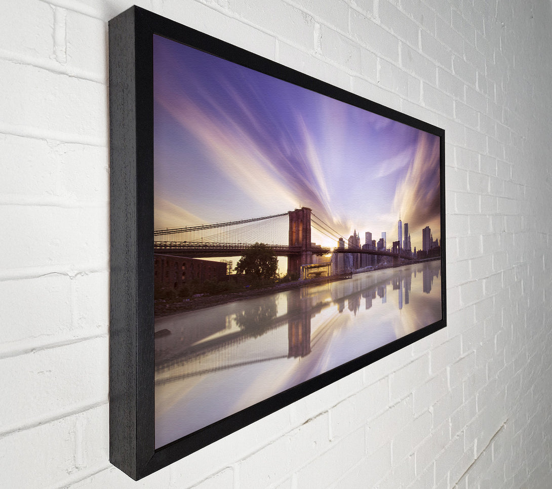  A Canvas Print of Dreamy NYC view bridge Canvas Wall Art