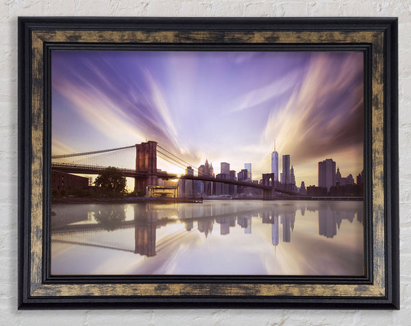 Dreamy NYC view bridge Framed Print