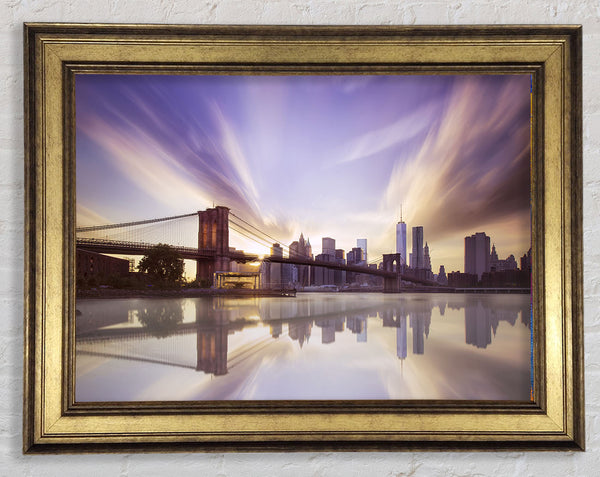 Dreamy NYC view bridge Framed Print