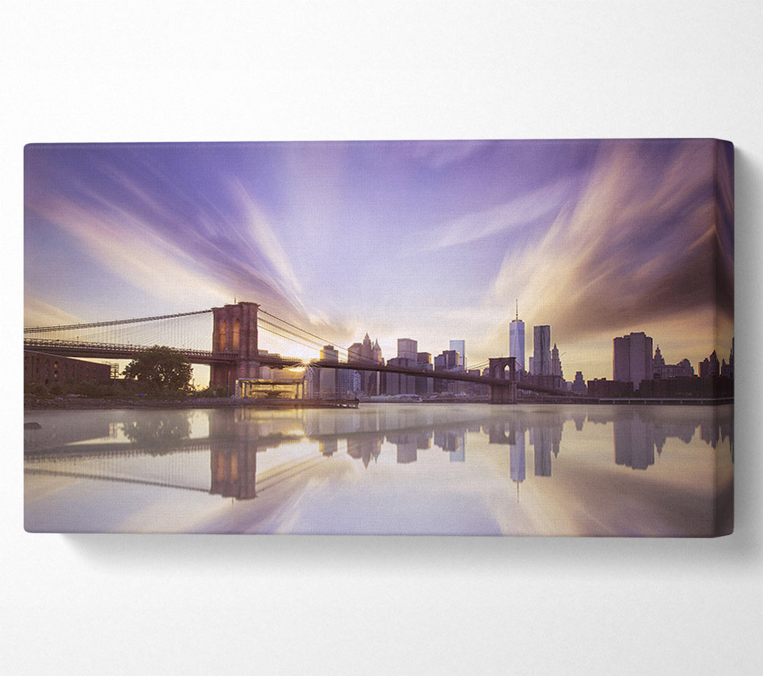  A Canvas Print of Dreamy NYC view bridge Canvas Wall Art