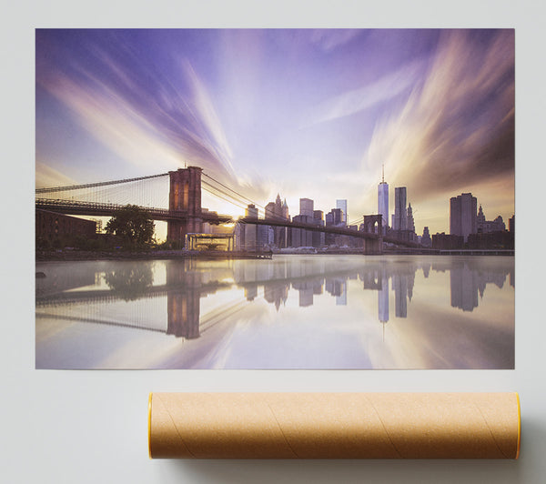 Dreamy Nyc View Bridge Poster