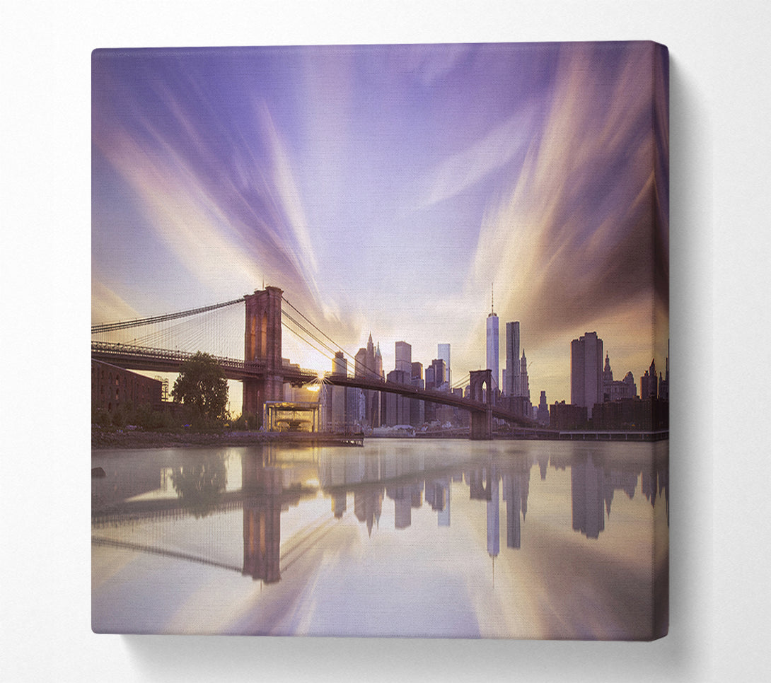  A Canvas Print of Dreamy NYC view bridge Canvas Wall Art