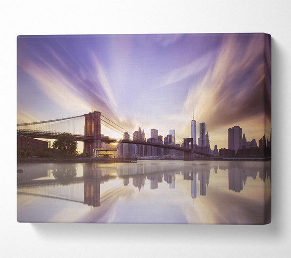  A Canvas Print of Dreamy NYC view bridge Canvas Wall Art