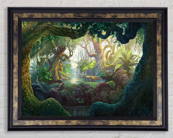 Digital Art jungle Framed Print