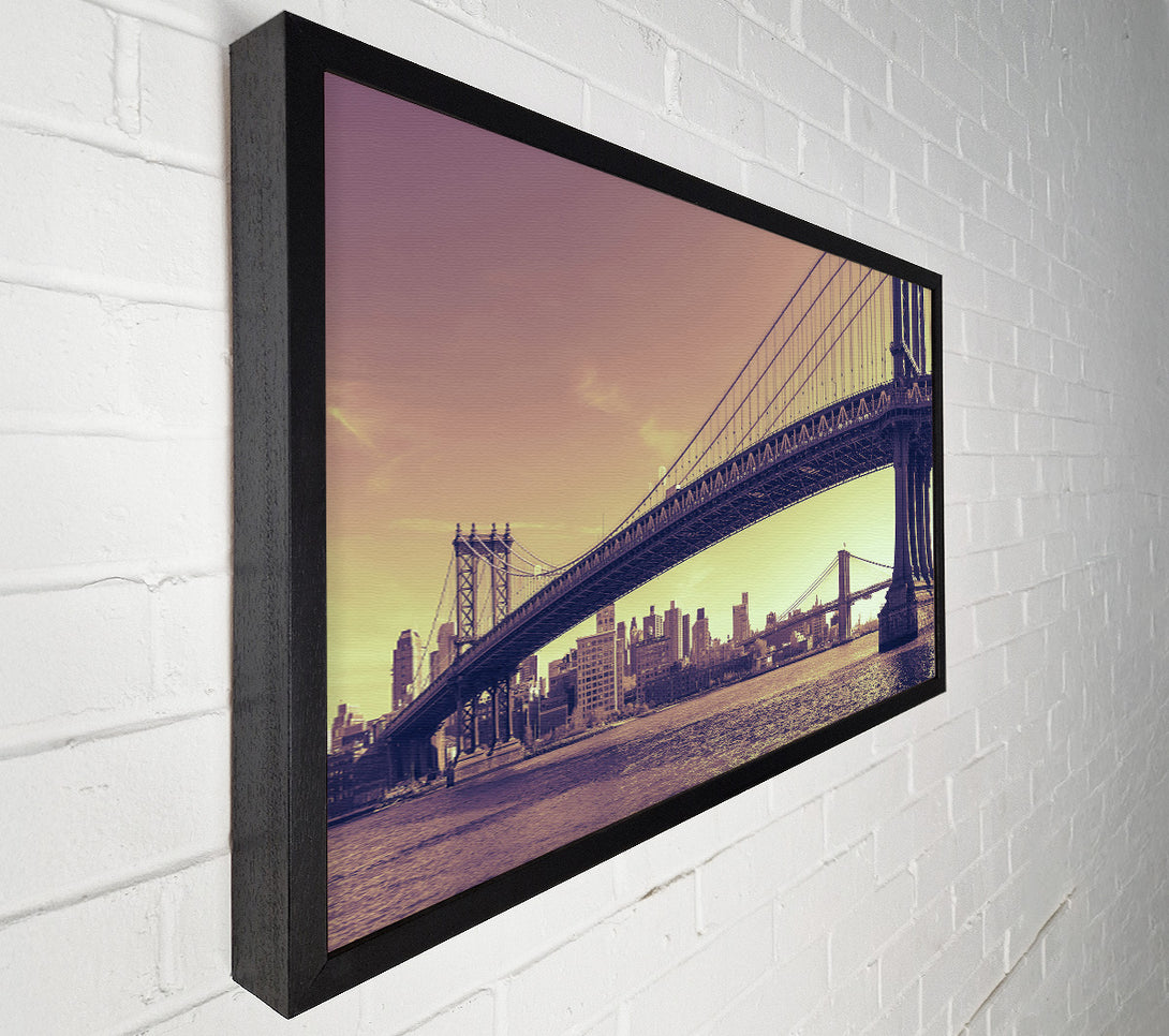  A Canvas Print of Vintage Bridge in sepia Canvas Print
