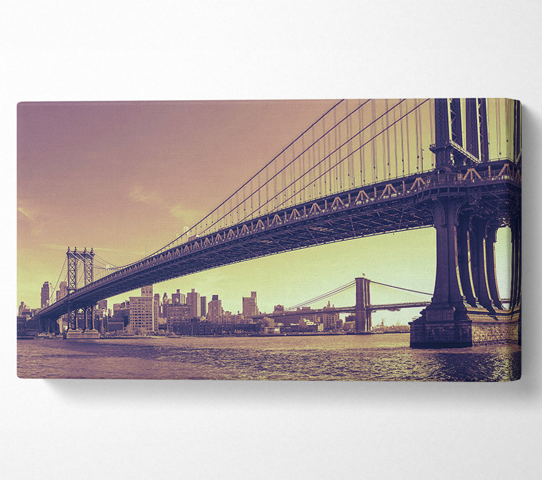  A Canvas Print of Vintage Bridge in sepia Canvas Print