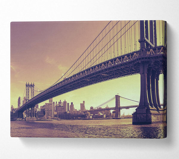  A Canvas Print of Vintage Bridge in sepia Canvas Print