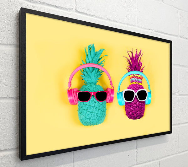 Pineapple Colours and headphones