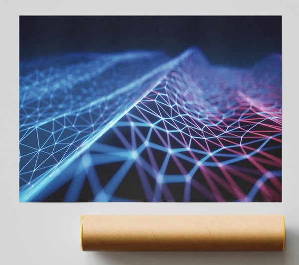 Isometric Grid In 3 Dimensional View Giclee Print