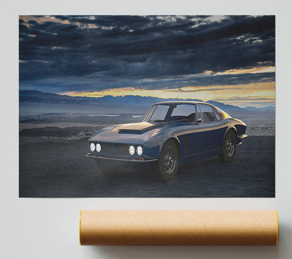 Retro Car In The Clouds Giclee Print