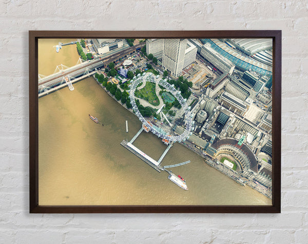 Ferris wheel on the water Framed Print