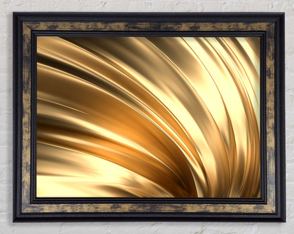 Gold textured fabric Framed Print