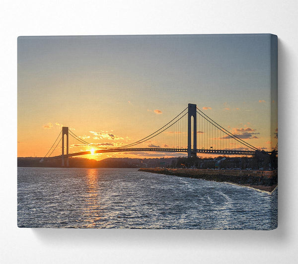  A Canvas Print of Overlooking the bridge above the sea Canvas Wall Art