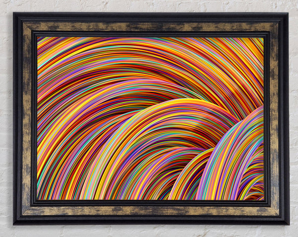 Colourful tubes curving in formation Framed Print