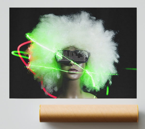 Neon Light Afro Print