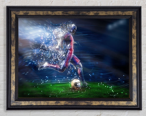 Fractured in light football Framed Print