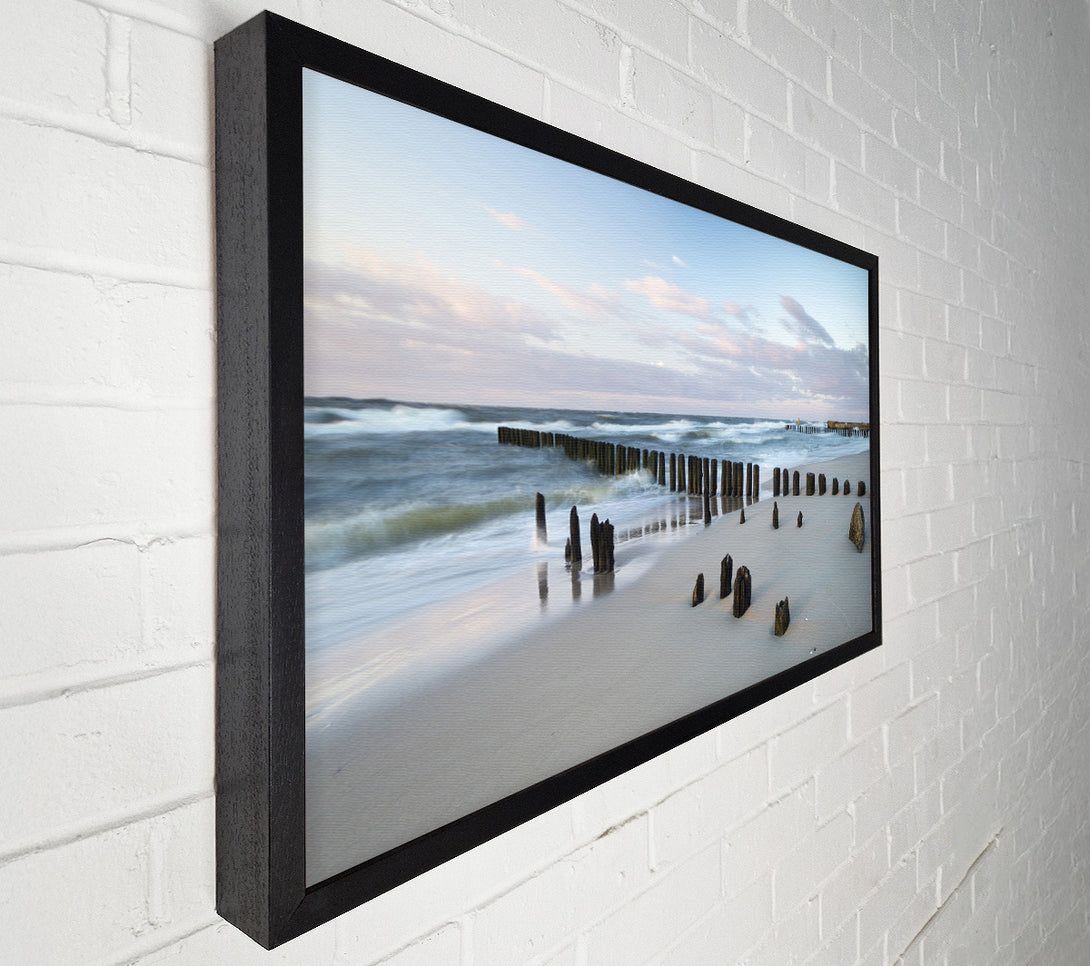  A Canvas Print of Rough seas on the beach Canvas Wall Art