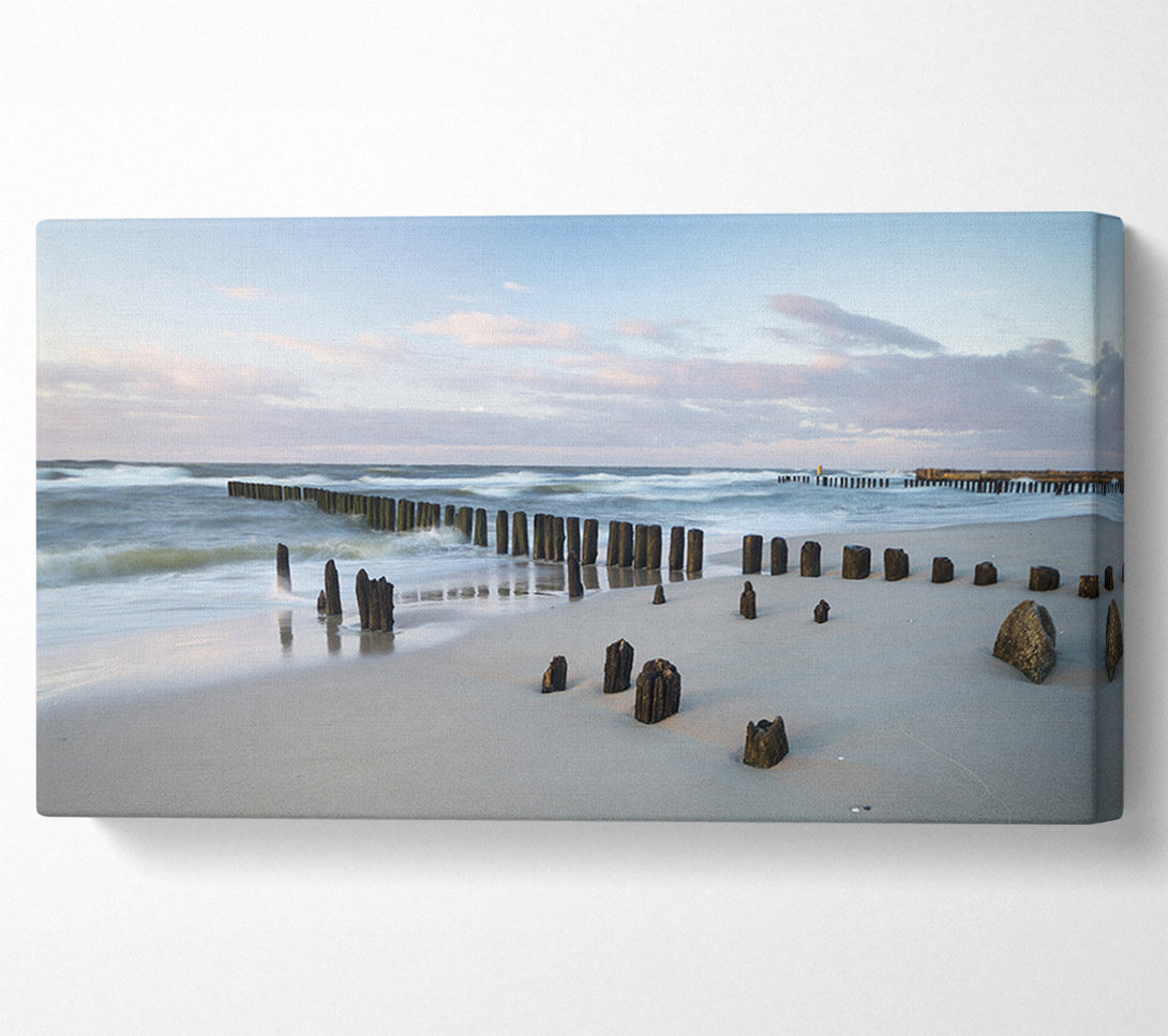  A Canvas Print of Rough seas on the beach Canvas Wall Art