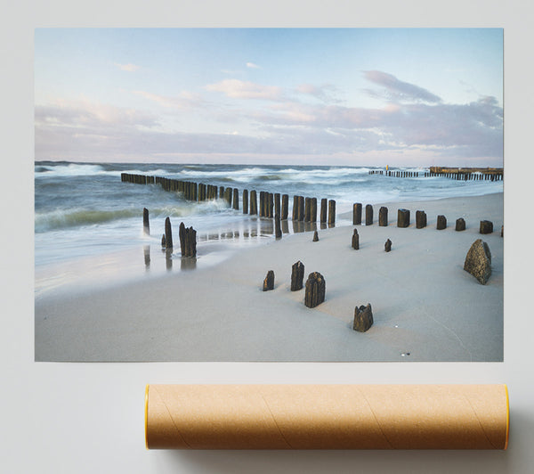 Rough Seas On The Beach Giclee Print