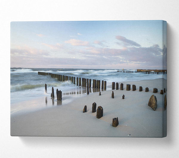  A Canvas Print of Rough seas on the beach Canvas Wall Art