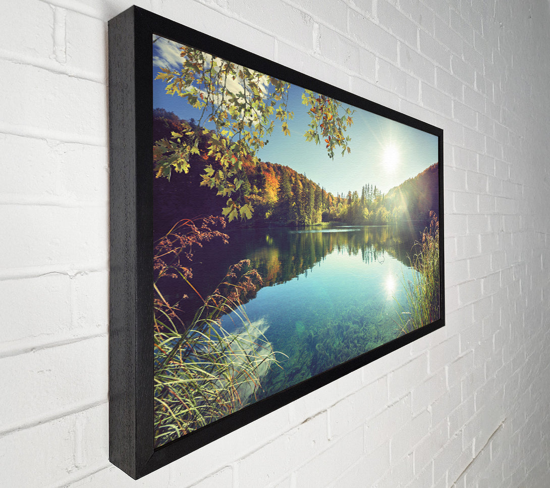  A Canvas Print of View of the lake through the branches Canvas Wall Art