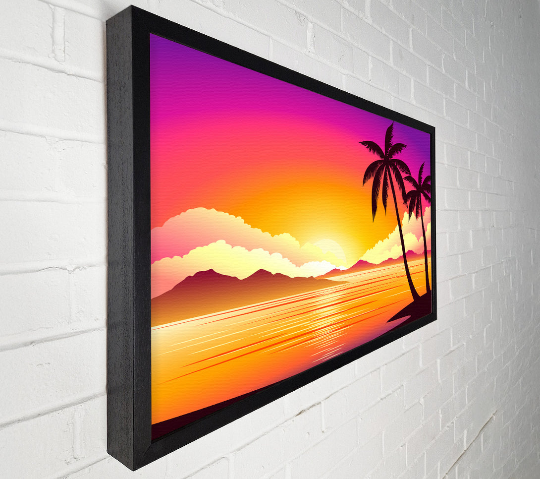  A Canvas Print of Paradise Illustration beach Canvas Art