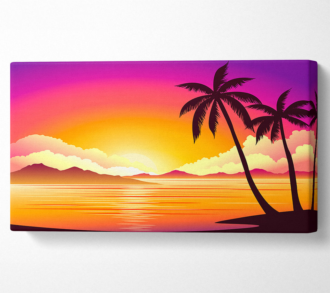  A Canvas Print of Paradise Illustration beach Canvas Art