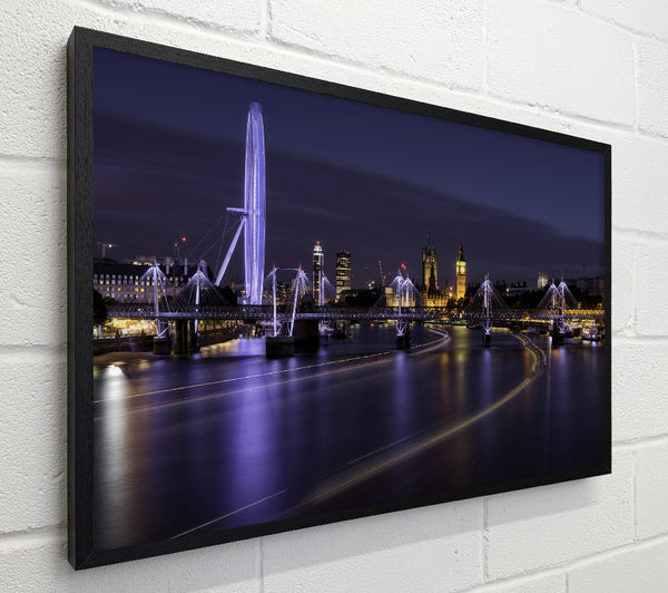 London at night light trails