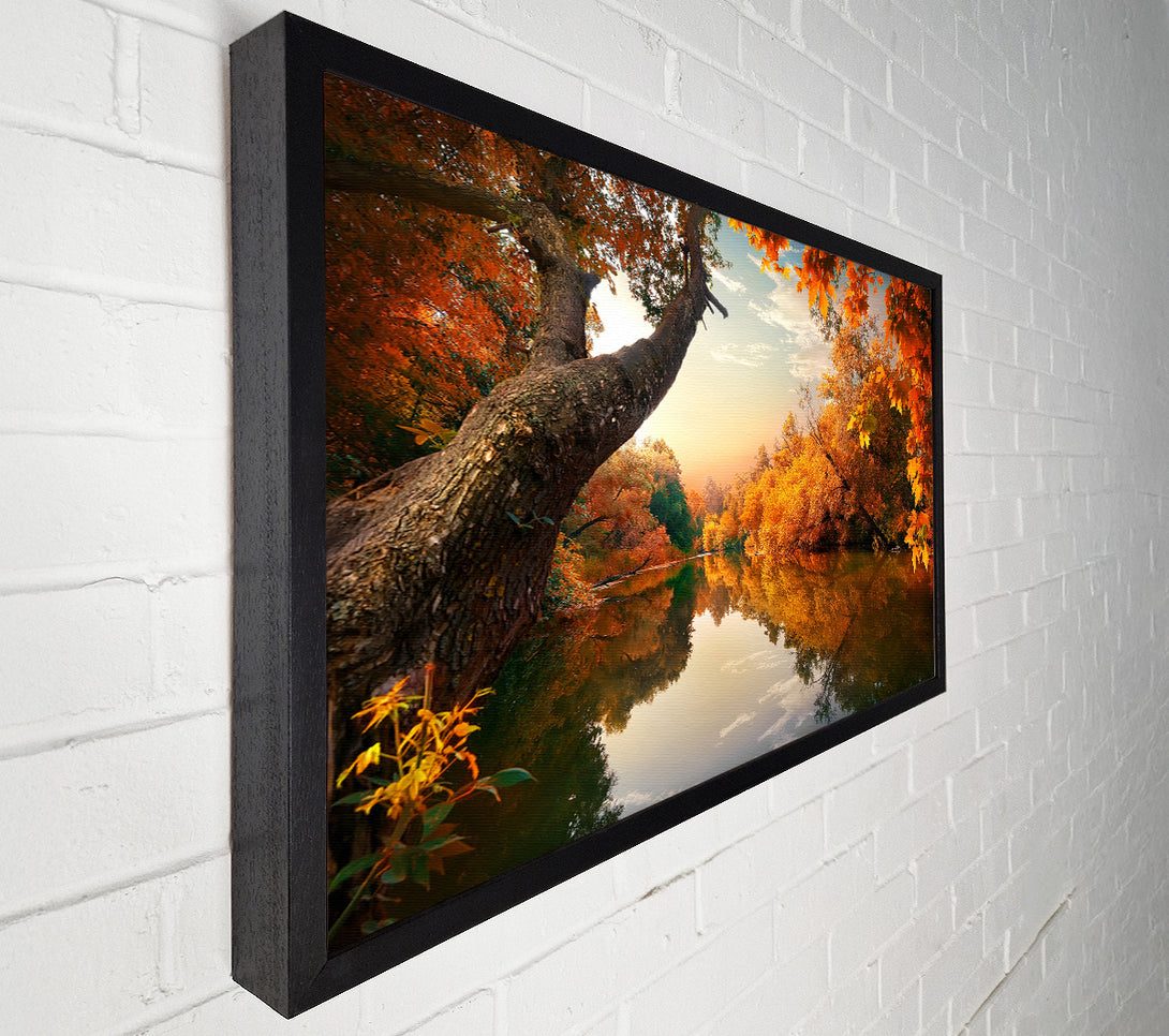  A Canvas Print of Perfect Autumn lake Canvas Print