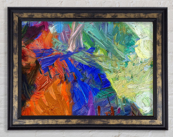 Mad Brush strokes of colour Framed Print