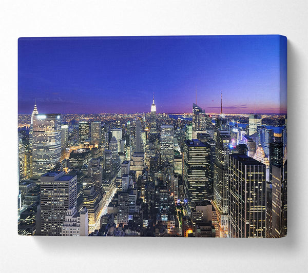  A Canvas Print of City at night and lights Canvas Art