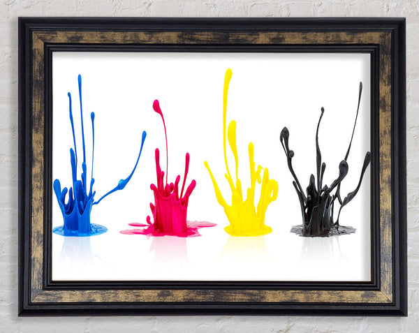 Four splashes of ink Framed Print